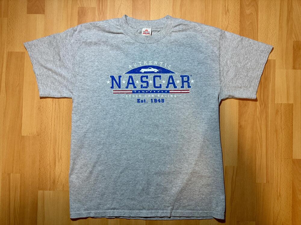 NASCAR Shirt Mens Large Gray Stock Car Racing Est 1948 Short Sleeve Alstyle Tee